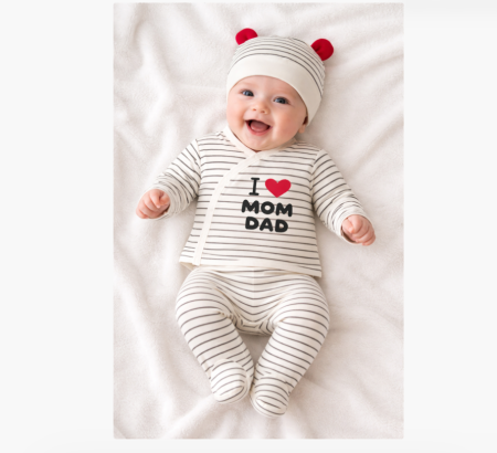 Costumase toamna-iarna - Set 3 piese, 0-3 luni, Imi iubesc parintii