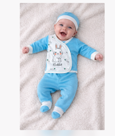 Set nou nascut - Set 3 piese, bebe baietel