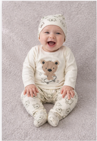 Costumase toamna-iarna - Set 3 piese, Bebe nazdravan, 0-3 luni, vernil