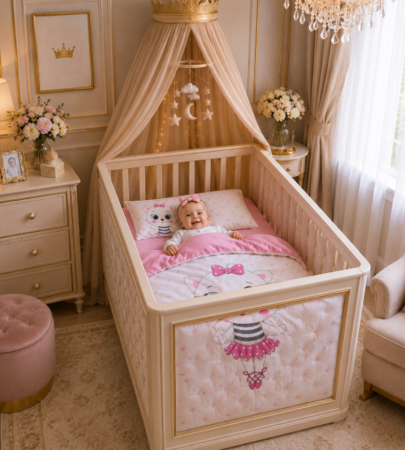 Lenjerii 3 piese - Set 3 piese Lenjerie de Pat pentru Copii „Pisicuța Balerină”