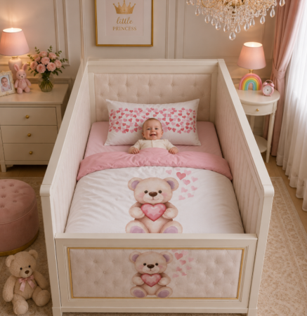 Lenjerii 3 piese - Set 3 piese Lenjerie de Pat pentru Copii, Ursulina
