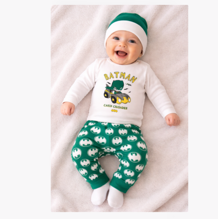 Set nou nascut - Set 3 piese, Micul Batman