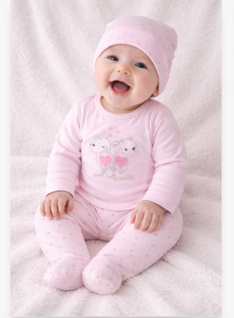 Costumase toamna-iarna - Set 3 piese, Pisicutele bunicii, 0-3 luni