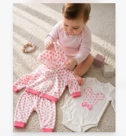 Costumase toamna-iarna - Set 3 piese, tip Minnie, cu hanorac