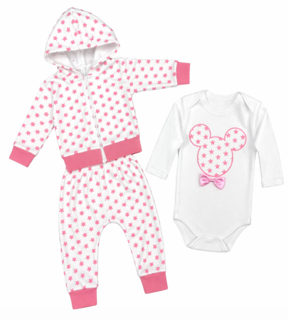 Costumase toamna-iarna - Set 3 piese, tip Minnie, cu hanorac