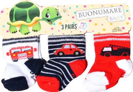 Ciorapi - Set 3 sosete bebe baietel,0-3 luni