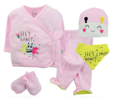 Set nou nascut - Set 5 piese,bebelina albinuta