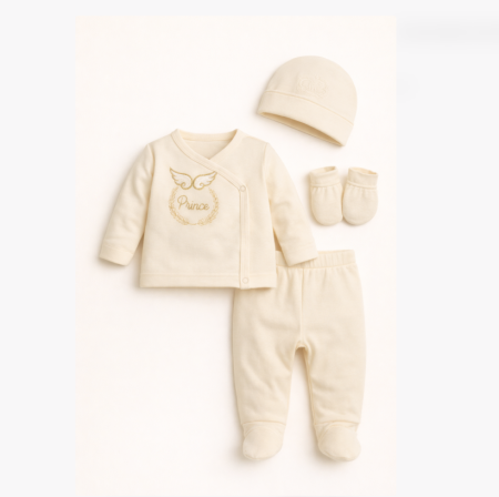 Hainute bumbac organic - Set 5 piese, Bumbac organic 100%, Print