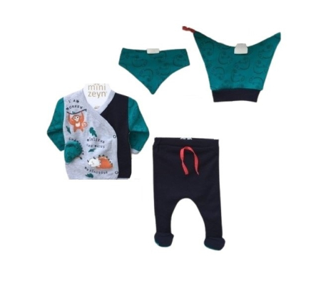 Set nou nascut - Set 5 piese haine bebe,maimutica jucausa