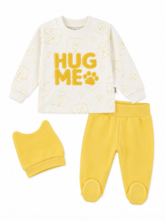 Costumase vara-primavara - Set 3 piese haine bebe, galben