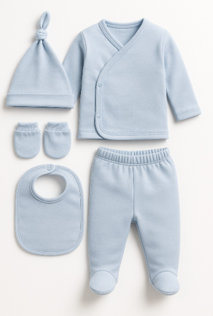 Set nou nascut - Set 5 piese, maternitate, albastru