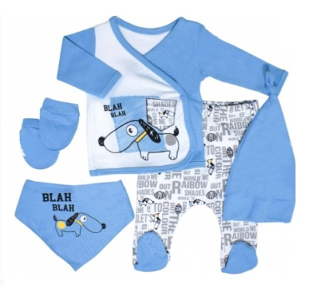 Costumase - Set 5 piese,model catel albastru