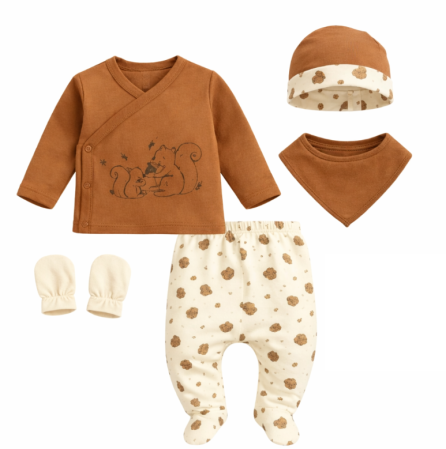 Set nou nascut - Set 5 piese nou nascut, Veverita