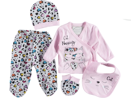 Set nou nascut - Set 5 piese pentru bebelusi,cod612