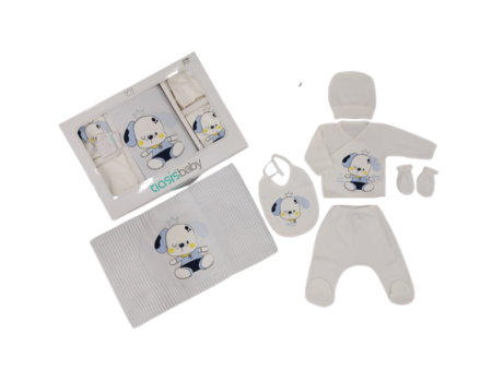 Set nou nascut - Set 6 piese cu pled pentru bebelus