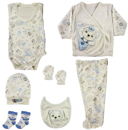 Set nou nascut - Set 8 piese pentru bebe,albastru