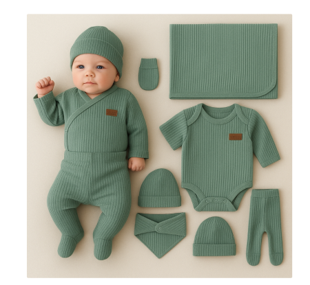 Set 7 piese, trusou, Bumbac pieptanat [1]