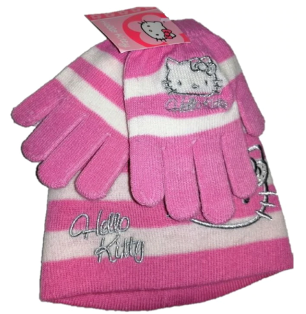 Caciuli - Set caciula si manusi Hello Kitty