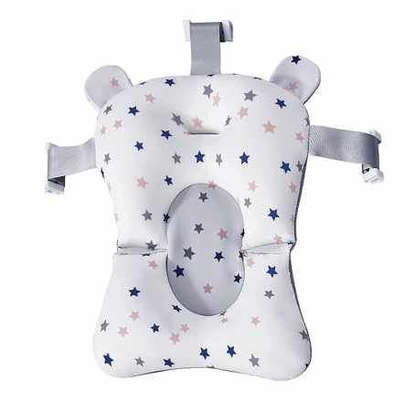 Set Cadita pliabila pentru bebelusi Beberoyal, cu termometru digital si dop de scurgere, Blue, 76cm CD-000-001 + Suport Textil Baie Bebelusi, Universal, Carlige prindere [6]