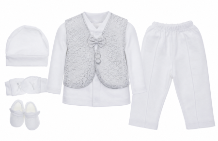 Haine botez - Set cadou, 0-3 luni, cu emblema
