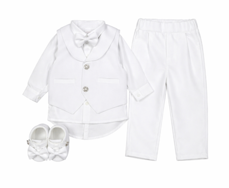 Set nou nascut - Set cadou, 0-3 luni, cu emblema, alb