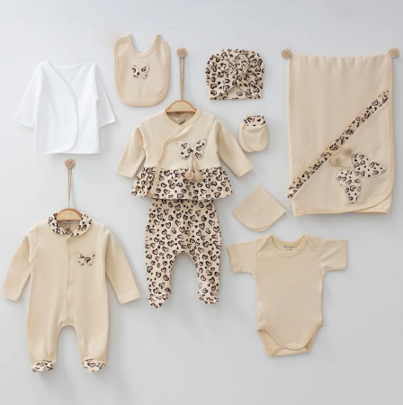Set cadou 10 piese pentru nou nascuti, Bumbac Organic, Luxury Girl [1]