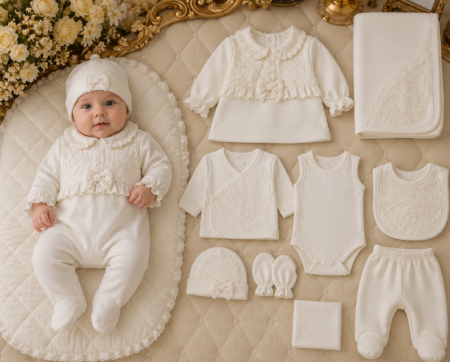 Costumase toamna-iarna - Set cadou 10 piese pentru nou nascuti, Bumbac Organic, Spring