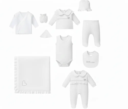 Set nou nascut - Set 10 piese, pentru nou-născut 0-3 luni, Colectie Lux,