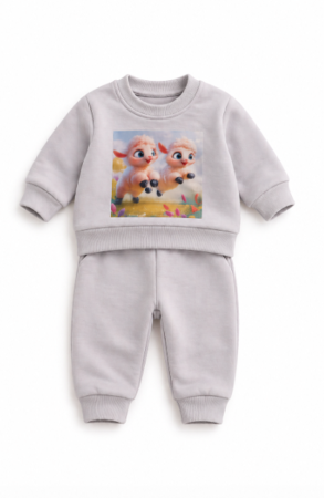 Costumase toamna-iarna - Set compleu, 2 piese, iezisori care zburda, Gri