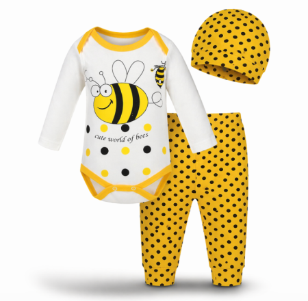 Costumase toamna-iarna - Set compleu 3 piese, albinuta grasunica