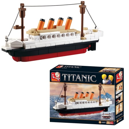 Puzzle si jocuri de construit - Set de Constructie, 194 piese, Titanic - Sluban
