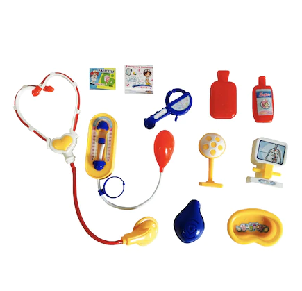 Jucarii role-play copii - Set doctor cu stetoscop in cutie, 11 piese