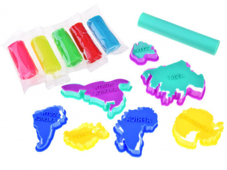 Set educational, cu plastelina si forme, sa invatam continentele [2]