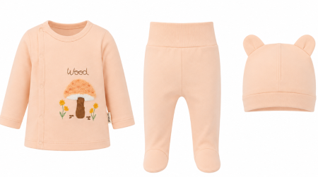 Costumase toamna-iarna - Set hainute, 0-3 luni, I Love mama, Roz