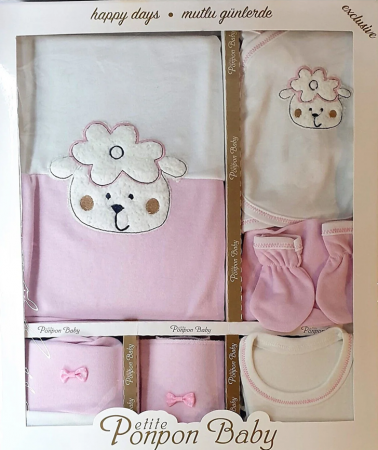 Set nou nascut - Set hainute Bebelus 0-3 luni, Model oita, roz ,10 piese, Bubu Still