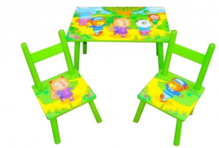 Birou copii - Set masuta cu scaunele, 59x39x40 cm