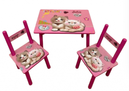Birou copii - Set masuta cu scaunele, 59x39x40 cm, Purpuriu