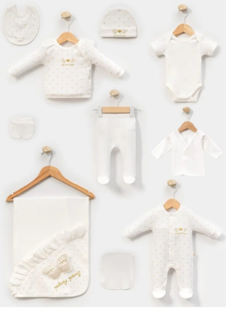 Haine bebe baietei - Set maternitate, 10 piese, Model Angel 3D