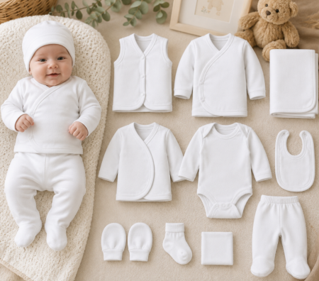 Costumase toamna-iarna - Set maternitate bebe premium din bumbac 100%