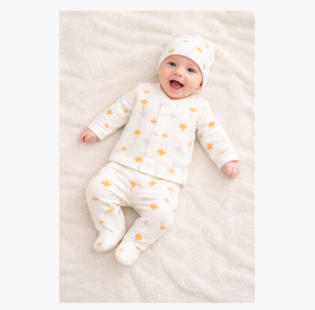 Set nou nascut - Set nou nascut, 3 piese, Galben