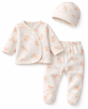 Costumase vara-primavara - Set nou nascut, 3 piese, ursuleti