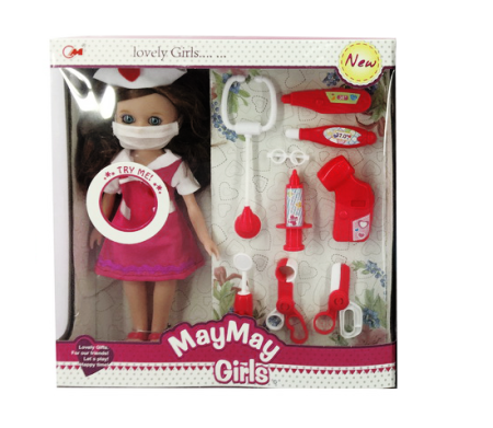 Papusi, plusuri, zane si figurine - Set papusica cu accesorii si masca