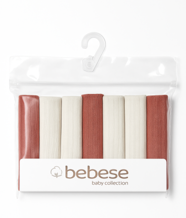 Prosop de baie - Set prosopele textile pentru bebeluși – muselină / bumbac, pachet 7 bucăți