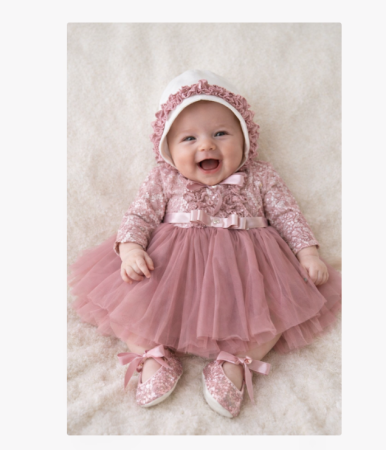 Rochita botez - Set rochita cu botosei si palariuta