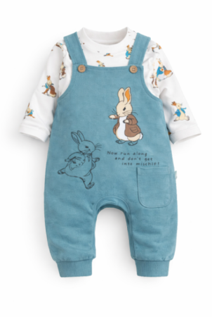Set nou nascut - Set salopeta cu bluzita, Iepuras, Vernil