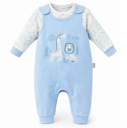 Set nou nascut - Set salopeta si bluza, Bleu Ciel