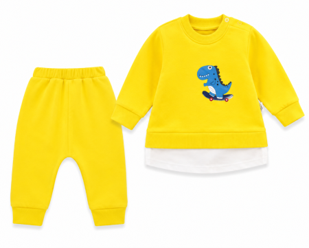 Costumase - Set trening pentru copii – bluză și pantaloni, Dino, Galben