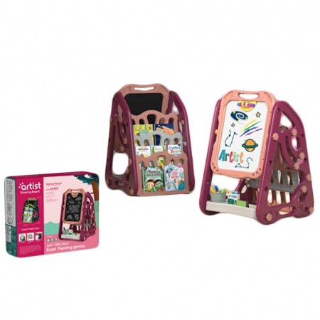 Jucarii - Tablita Plastic Pentru Scris/Desen Cu Suport Carti, Fete, 39.5x43.5x72 Cm