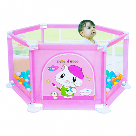 Masinute fara pedale - Tarc, pentru copii, Model fetite, 50 Mingiute, 135x135x62.6 cm