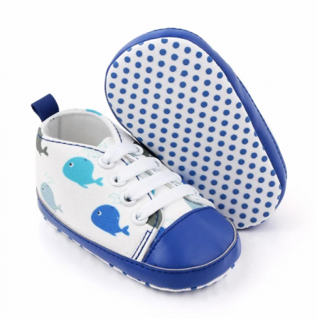 Bebe - Tenisi albastri pentru bebelusi - balenuta